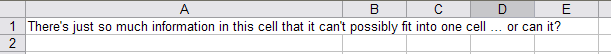 Text in an Excel cell not wrapped