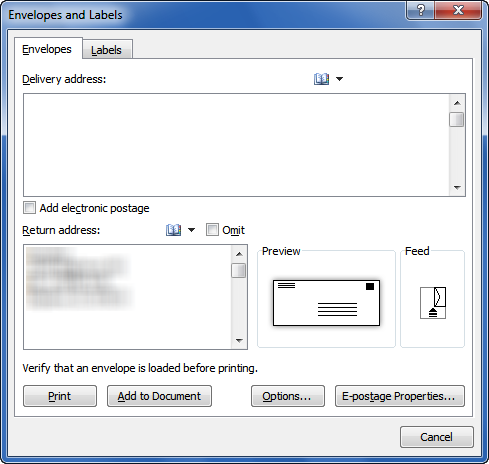 Print address on envelope software