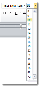 Word-font-size-dropdown