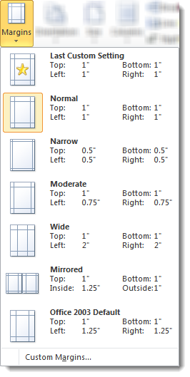 Word-margins