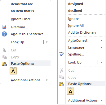 Word-ignore-contextual-menu