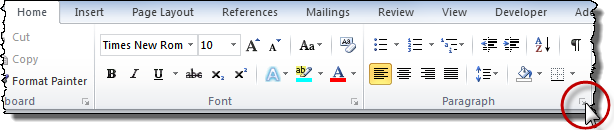 how to set first line indent in word 2016