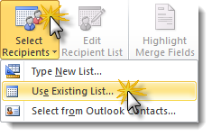 word-mail-merge-select-list
