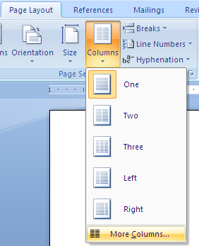 columns in word for mac 2011