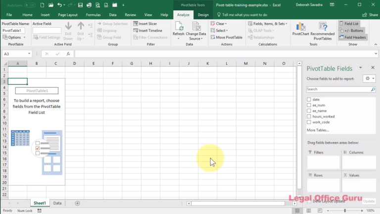 Summarizing Excel data with Pivot Tables - Legal Office Guru