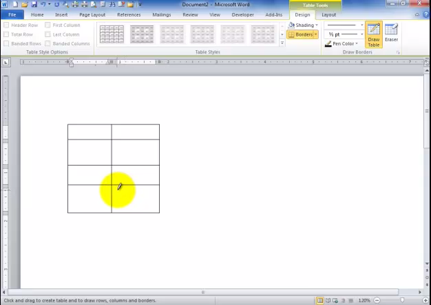 Freehand draw table in Word