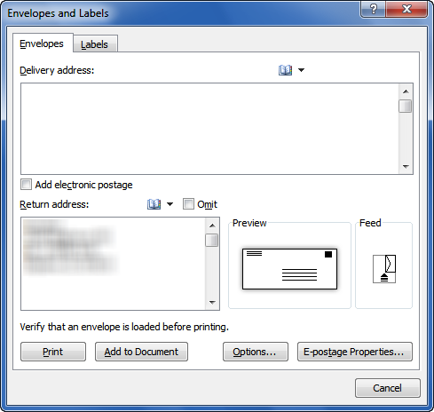 how to print an envelope in word 2008 for mac