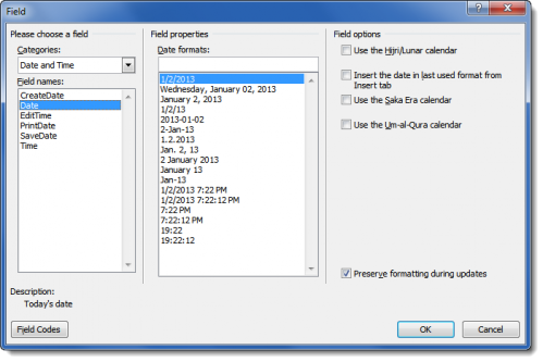 The four dates you can embed in your Word documents - Legal Office Guru