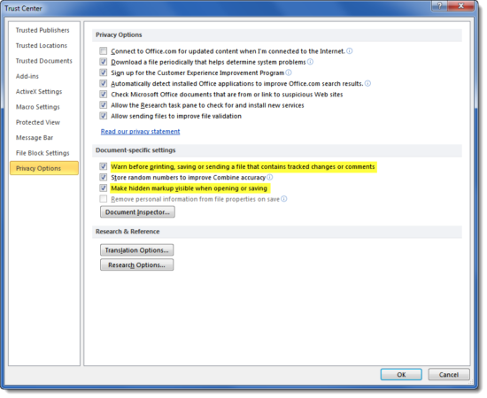 Word-2010-Trust-Center-track-changes-settings
