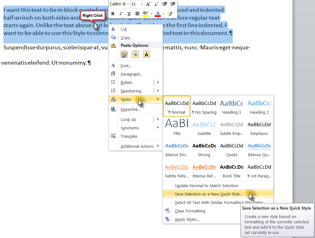 what is a style set in word 2010