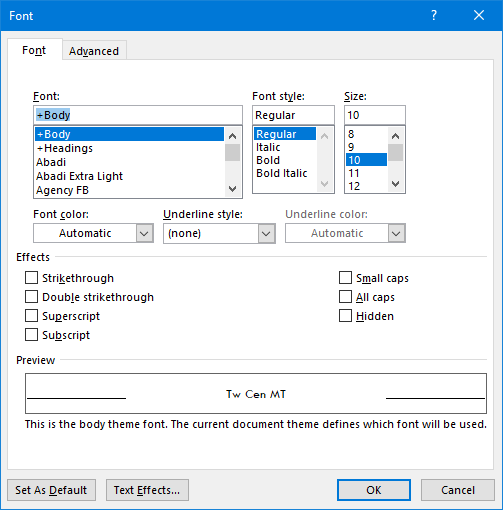 where to find italics in microsoft word