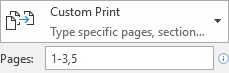Custom print non-contiguous pages