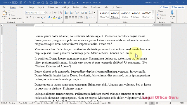 Clicking on footnote numbers