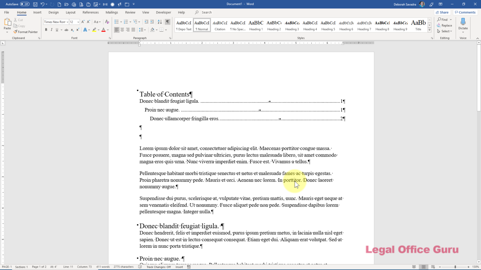 Table of Contents Everything You Ever Wanted to Know Legal Office Guru
