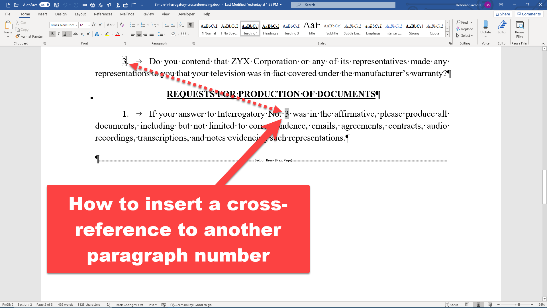 Cross-referencing an interrogatory in a request for production (2 ways ...