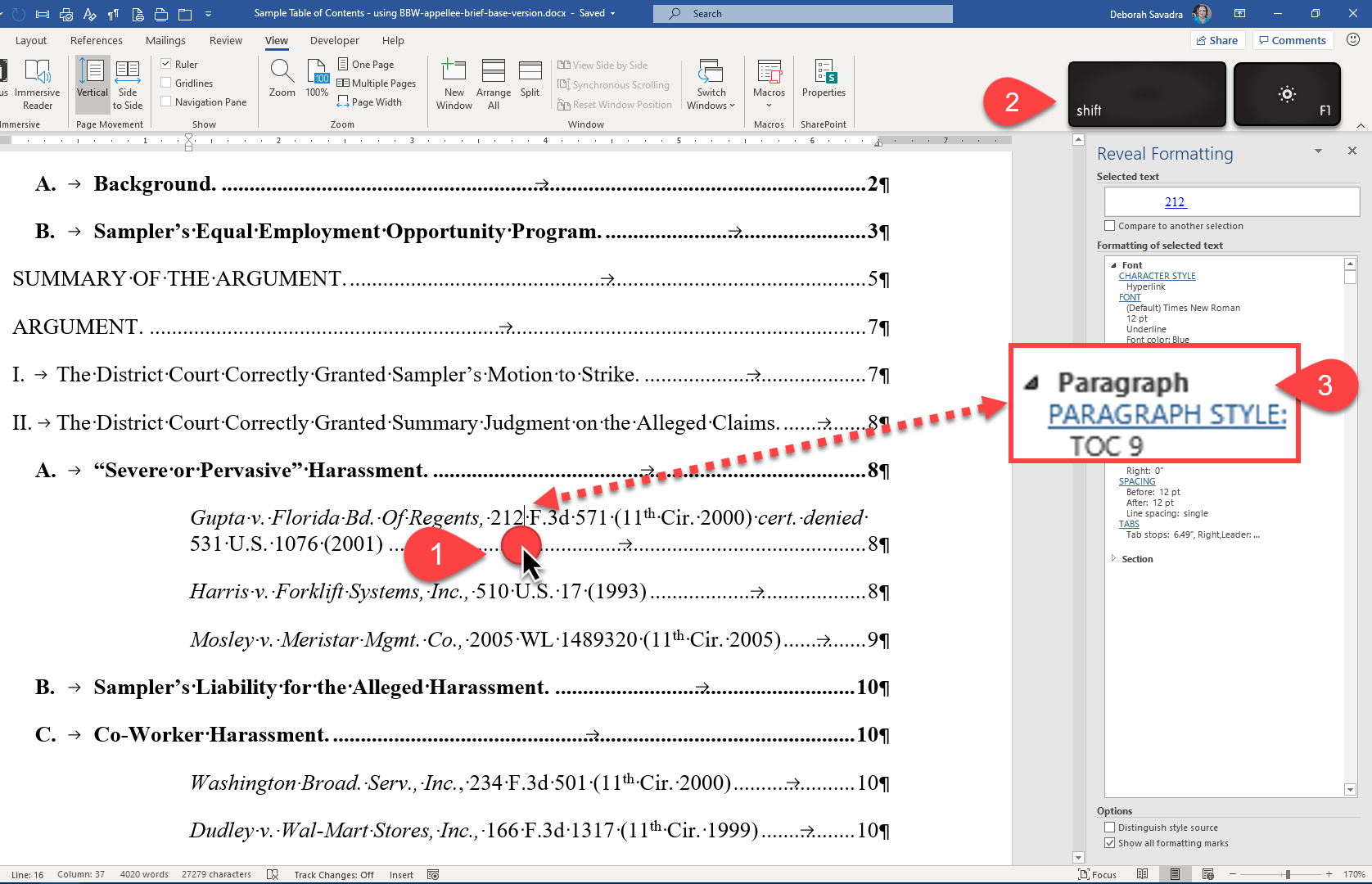 Find out which Style controls your text with Reveal Formatting