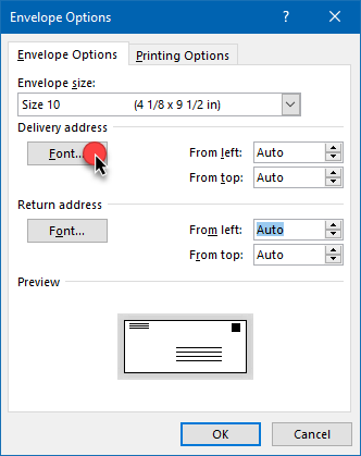 print an envelope in word 2010