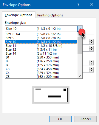 how to print an envelope in word for pc