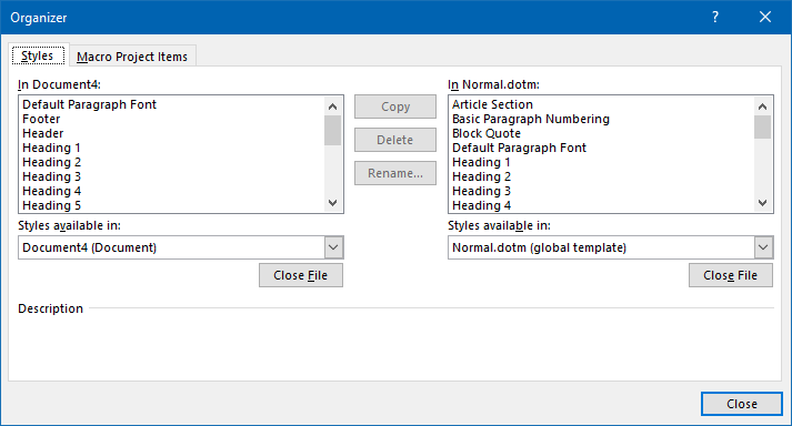 Styles Organizer