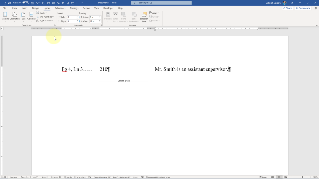 Method 2 illustrated: Columns